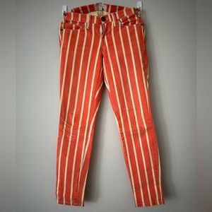 Current/ Elliott striped faded orange jeans size 24